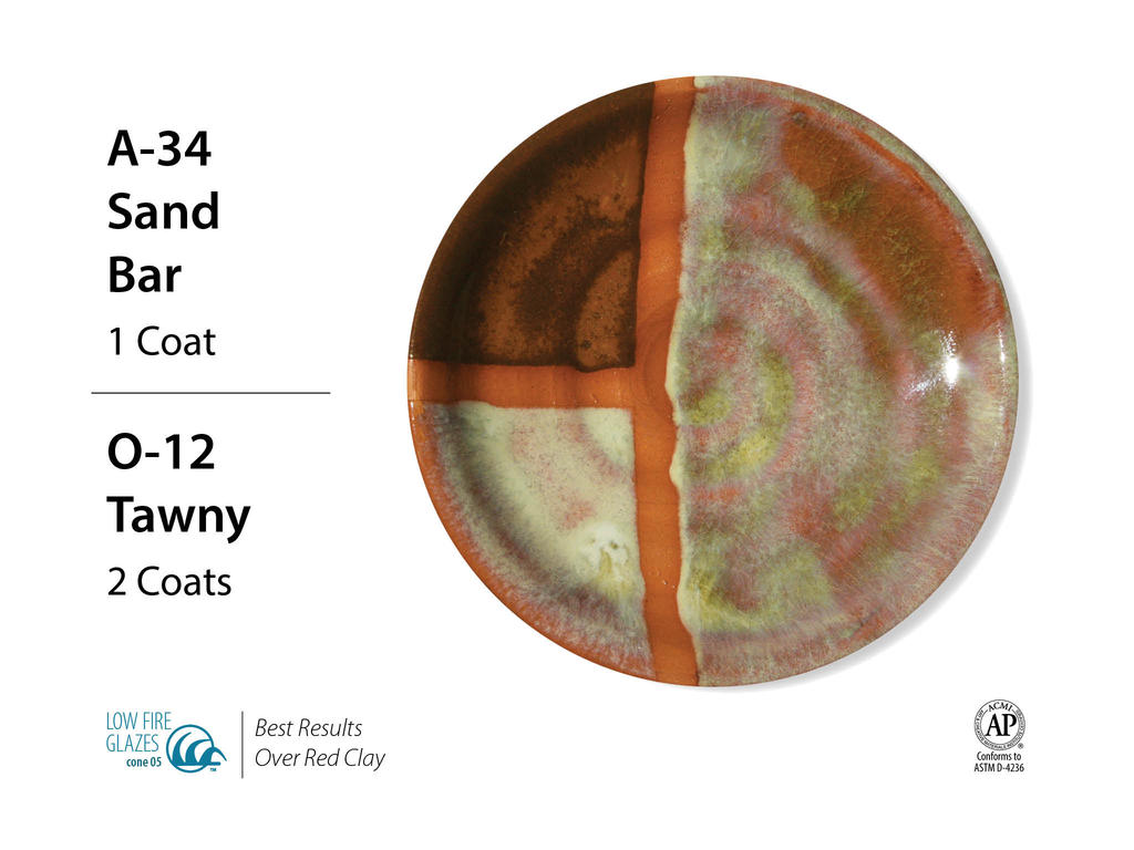 Kombinace glazury O-12 s Artists choice glazurami Kombinace glazury O-12 s Artists choice glazurami