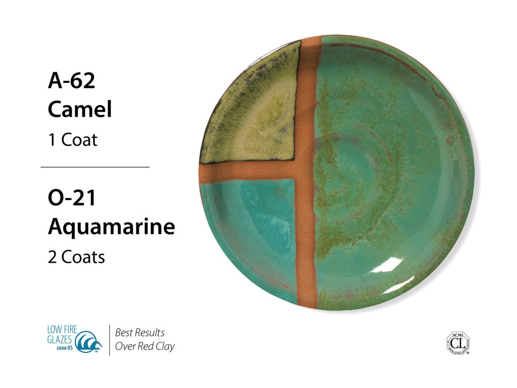 Kombinace glazury O-21 s Artists choice glazurami Kombinace glazury O-21 s Artists choice glazurami
