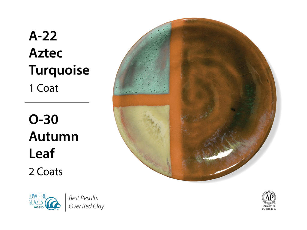 Kombinace glazury O-30 s Artists choice glazurami Kombinace glazury O-30 s Artists choice glazurami