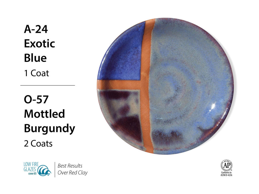 Kombinace glazury O-57 s Artists choice glazurami Kombinace glazury O-57 s Artists choice glazurami