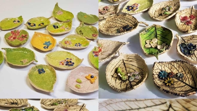 Keramika hrou, děti 7-12 let<br>Witgert 225,zdobeno oxidem mědi a glazurami Colorobbia Bellissimo.