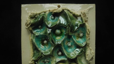 Zelený pokus.<br>Velikost 9 x 9,5 cm