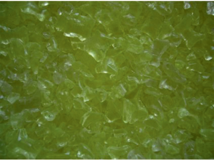 Mo 24 skleněná drť - žlutá limetková transparentní / 500 g